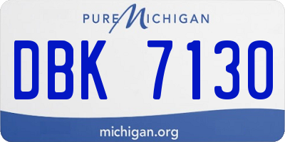 MI license plate DBK7130