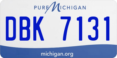 MI license plate DBK7131