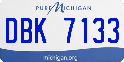 MI license plate DBK7133