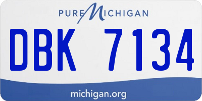 MI license plate DBK7134