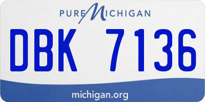 MI license plate DBK7136