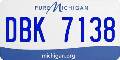 MI license plate DBK7138