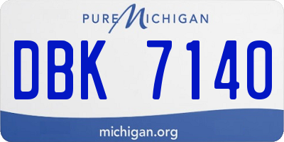 MI license plate DBK7140