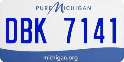 MI license plate DBK7141