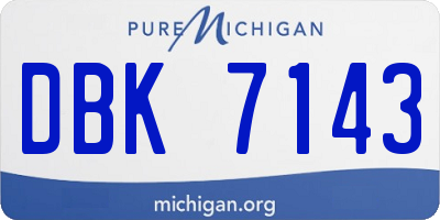 MI license plate DBK7143
