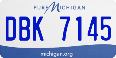MI license plate DBK7145