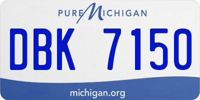 MI license plate DBK7150