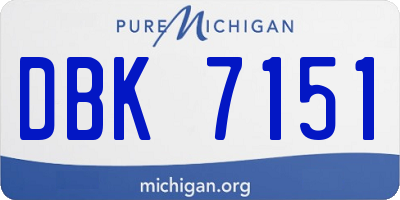 MI license plate DBK7151
