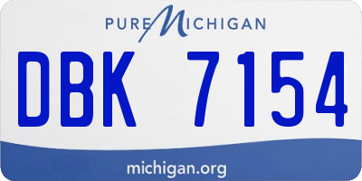 MI license plate DBK7154