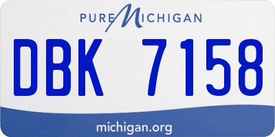 MI license plate DBK7158