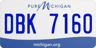 MI license plate DBK7160