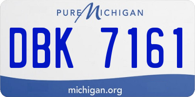 MI license plate DBK7161