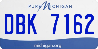MI license plate DBK7162