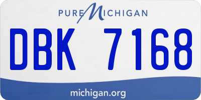 MI license plate DBK7168