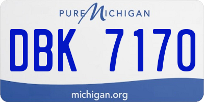 MI license plate DBK7170