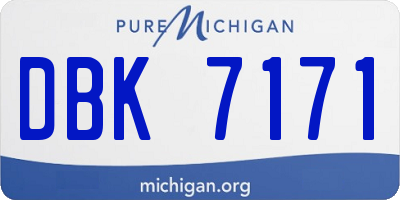 MI license plate DBK7171