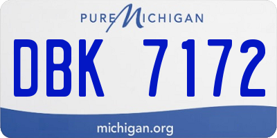 MI license plate DBK7172