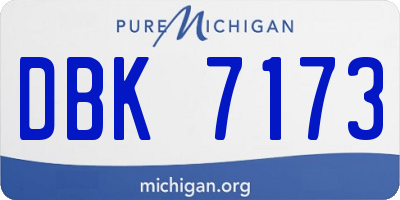 MI license plate DBK7173