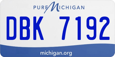 MI license plate DBK7192