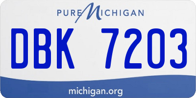MI license plate DBK7203