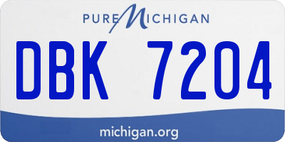 MI license plate DBK7204