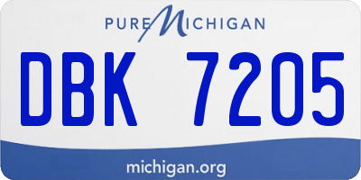 MI license plate DBK7205