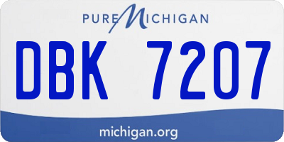 MI license plate DBK7207