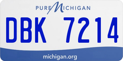 MI license plate DBK7214