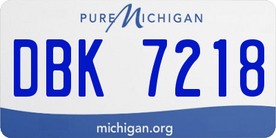 MI license plate DBK7218