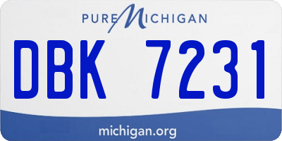 MI license plate DBK7231