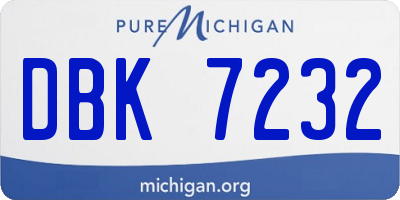 MI license plate DBK7232