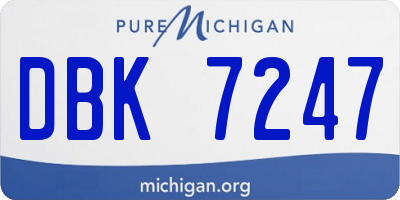 MI license plate DBK7247