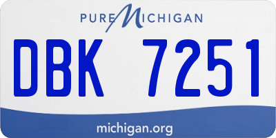 MI license plate DBK7251