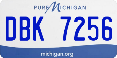 MI license plate DBK7256