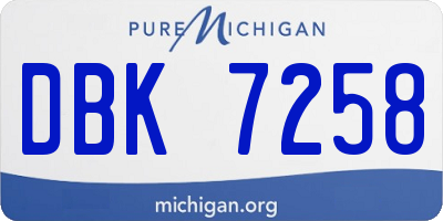 MI license plate DBK7258