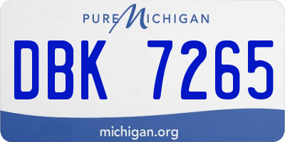 MI license plate DBK7265