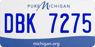 MI license plate DBK7275