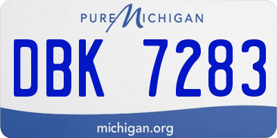 MI license plate DBK7283