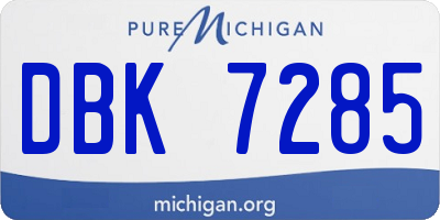 MI license plate DBK7285