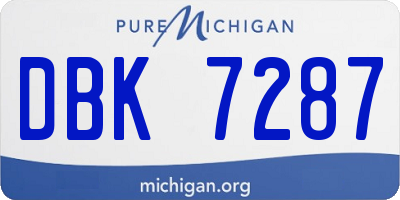 MI license plate DBK7287