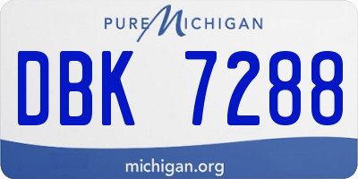MI license plate DBK7288