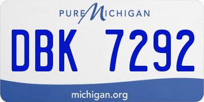 MI license plate DBK7292