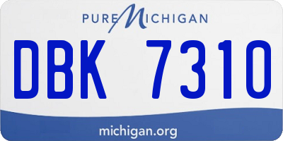 MI license plate DBK7310