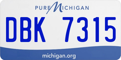 MI license plate DBK7315