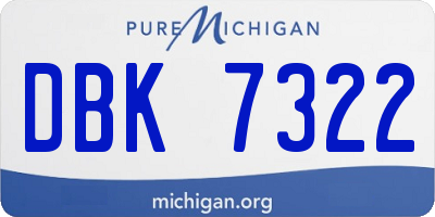 MI license plate DBK7322