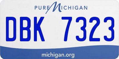 MI license plate DBK7323