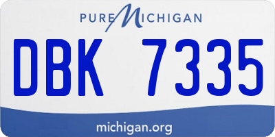MI license plate DBK7335