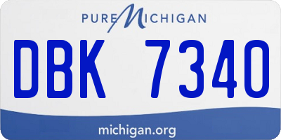 MI license plate DBK7340