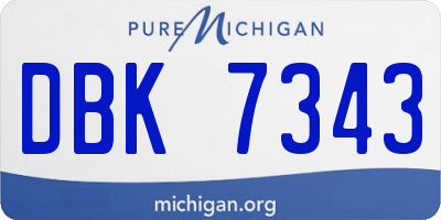 MI license plate DBK7343