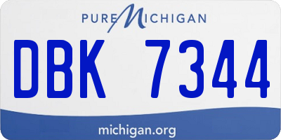 MI license plate DBK7344